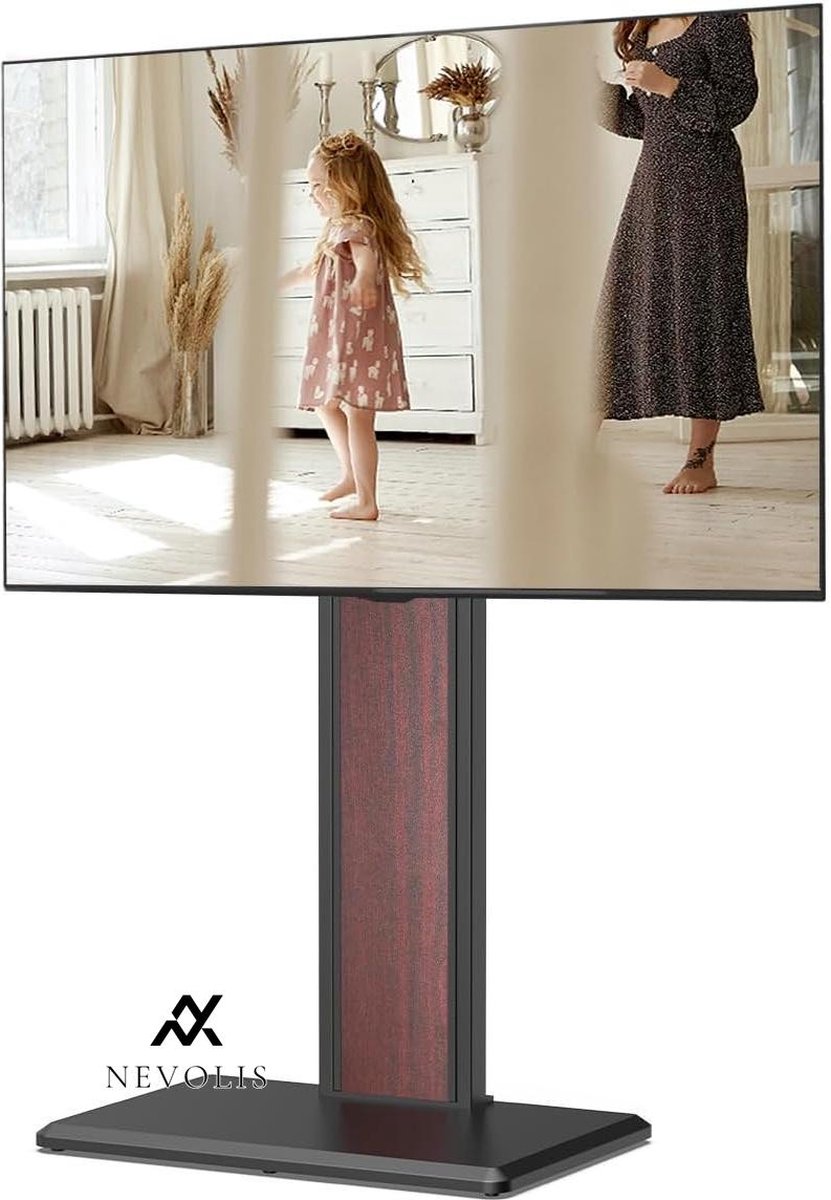 Nevolis TV stand floor stand height adjustable rotates 32-65 inches up to 40 kg max VESA 400 x 400 wood board suitable for large TVs .