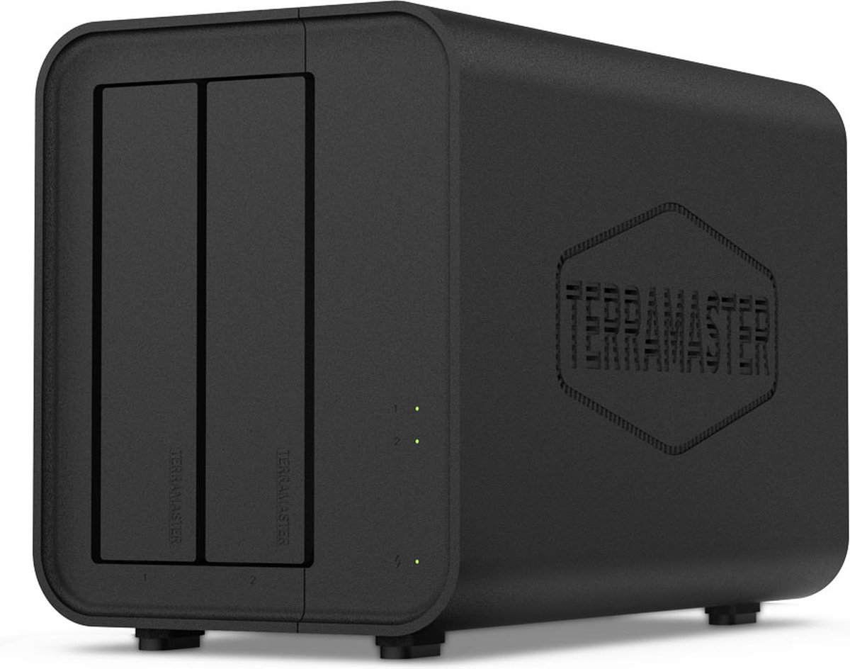 TerraMaster F2-424 - NAS-server 2 bays - RAID 0 1 JBOD - 1x USB 3.2 gen 1 HDMI - 2x Ethernet 2.5Gbps - Zwart