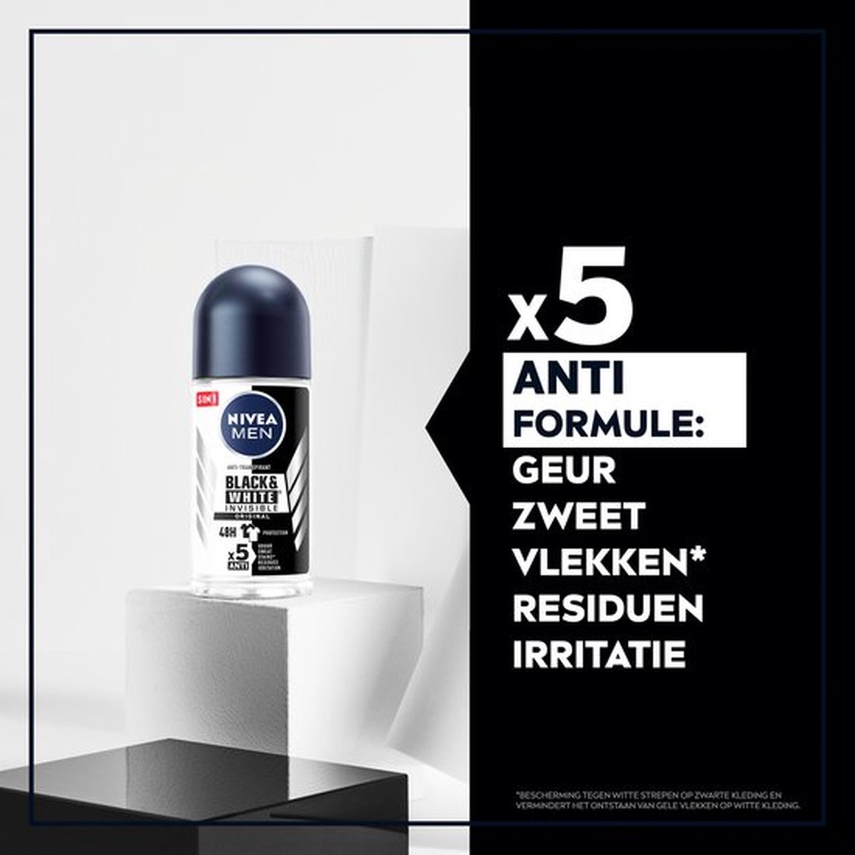 Goedkoopste NIVEA MEN Invisible for Black & White Original Anti-Transpirant Deo Roller - Deodorant - 3 x 50 ml - Voordeelverpakking