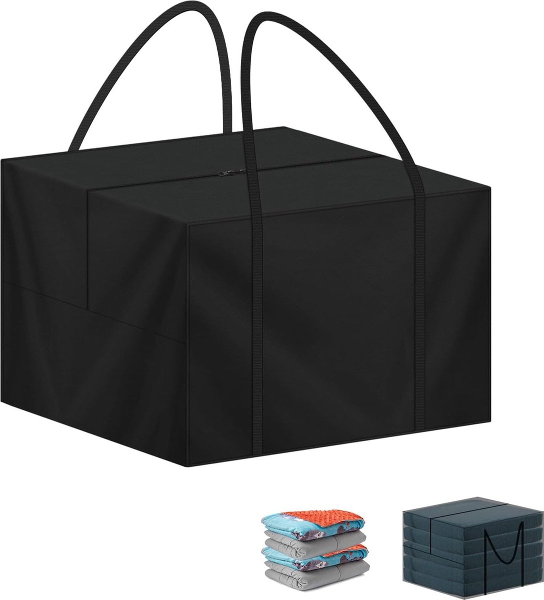 Waterdichte kussentas van 80x80x60 cm in 420D Oxford stof voor tuinkussens. Sterk, scheurvast en weerbestendig. Handige draagtas.