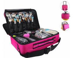 Beautycase / Zwarte kleur | functioneel om alle beauty gereedschappen overzichtelijk op te bergen - Kappers - Tatoeages - Nagels - Visagie - Make-up - Cosmetica - Schmink -