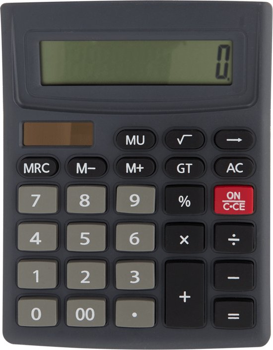 Office Essentials rekenmachine – batterij en zonne-energie