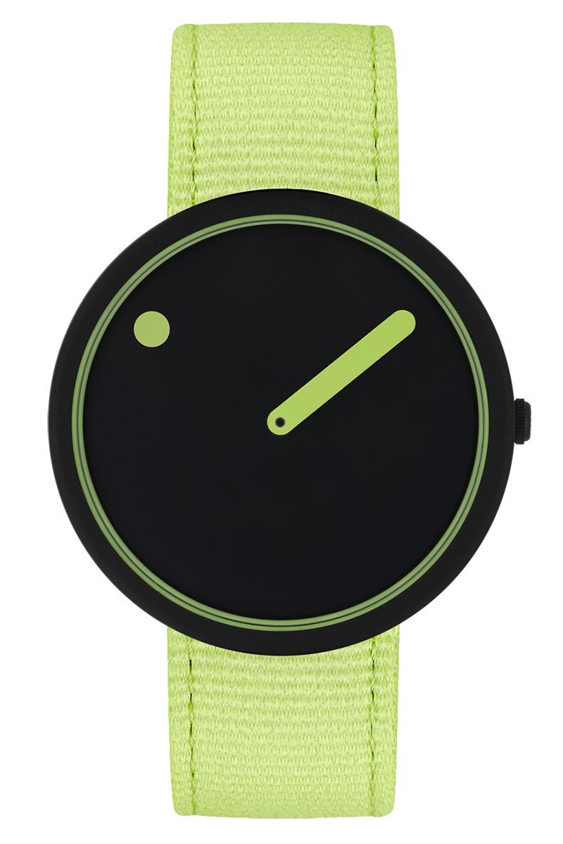 Picto Ocean Ghost Nets Black Paradise Green Designhorloge - Limoengeel - R44023-R013- 40mm