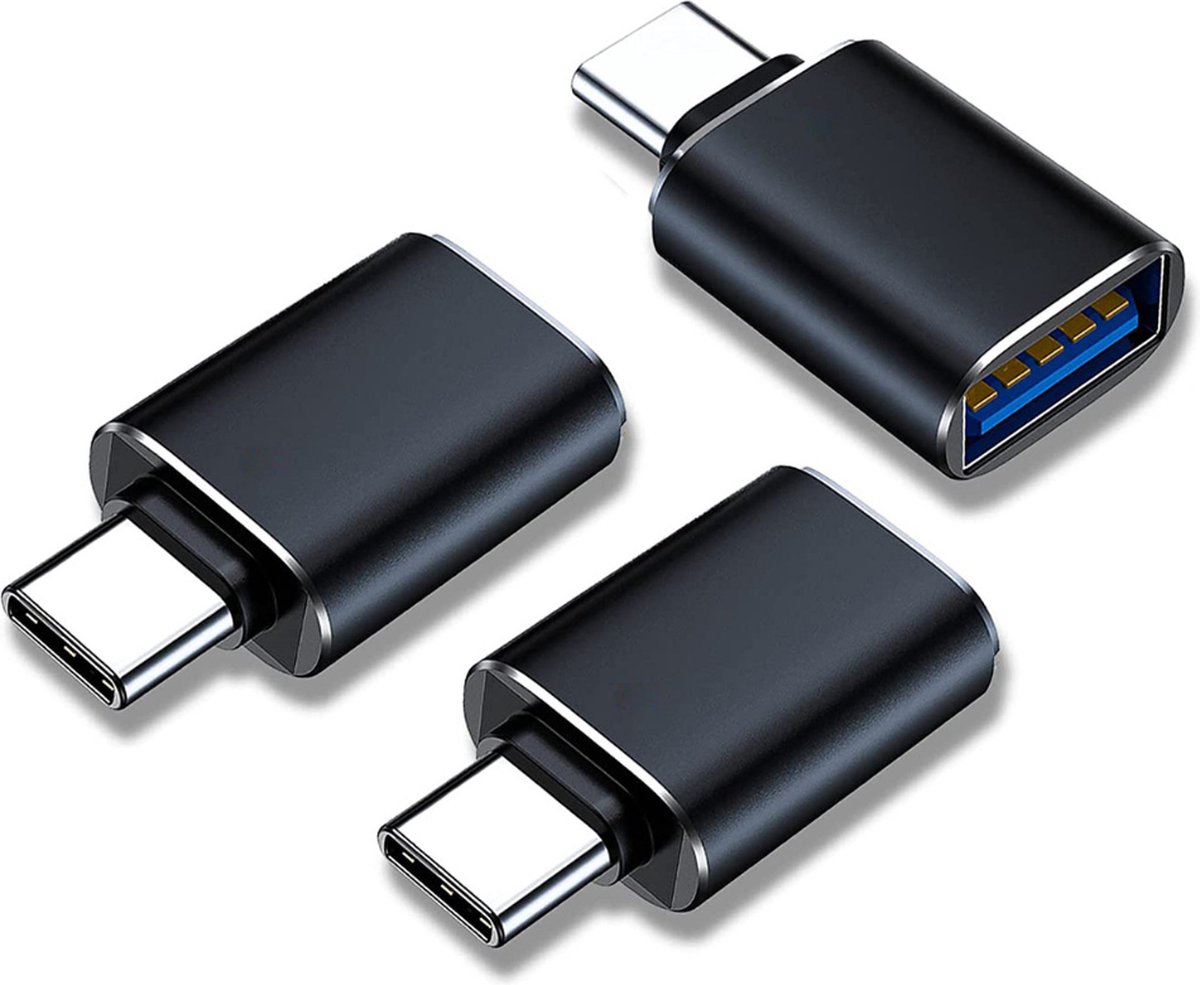 Dutch Quality® USB-C naar USB-A Adapter (3-pack) – Universele USB C naar USB A converter - OTG Hub - Compatibel met alle USB Type C Apparaten