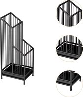 Luxaliving Metalen Paraplubak met Lekbak- Parapluhouder - Antislipvoetjes - 62x25x20cm - Paraplubakken - Zwart