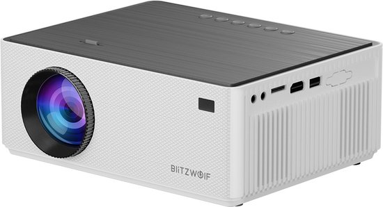 BlitzWolf - FHD Projector Mini Draagbare Beamer - LCD LED 480 ANSI Lumen - 4D Keystone Correctie - Dual-5G WIFI 4K Decodering Digitale Zoom