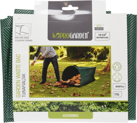 Progarden Tuinafvalzak - opvouwbaar - rond - groen - 178 liter - bladeren opruimen van ProGarden — afbeelding 3
