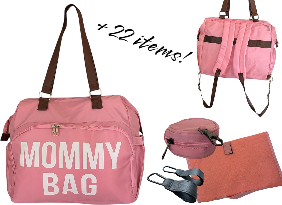 Goedkoopste Jaxx - Luiertas-inclusief 22 essentiele benodigheden-Luiertas Rugzak-kinderwagen haken-geisoleerde flessenvakjes-Luiertassen–Verzorgingstas–Luier Organizer-Luieretui–Kraamcadeau–Kraampakket-Kraampakketten-Baby Cadeau-Kraamkado meisje-Kraamkado jon
