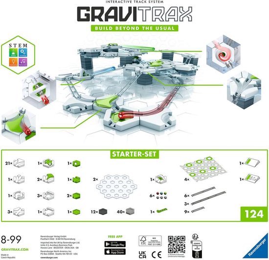 GraviTrax® Starter Set - Knikkerbaan - 122 onderdelen