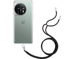 Cazy hoesje met koord geschikt voor OnePlus 11 Hoesje met Koord - Flexibele Case - Transparant