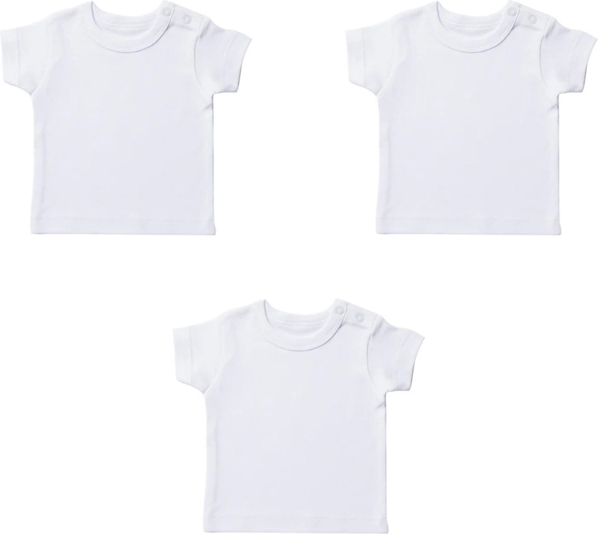 Embrator Baby basis Shirt 3-stuks wit maat 6-9 maanden