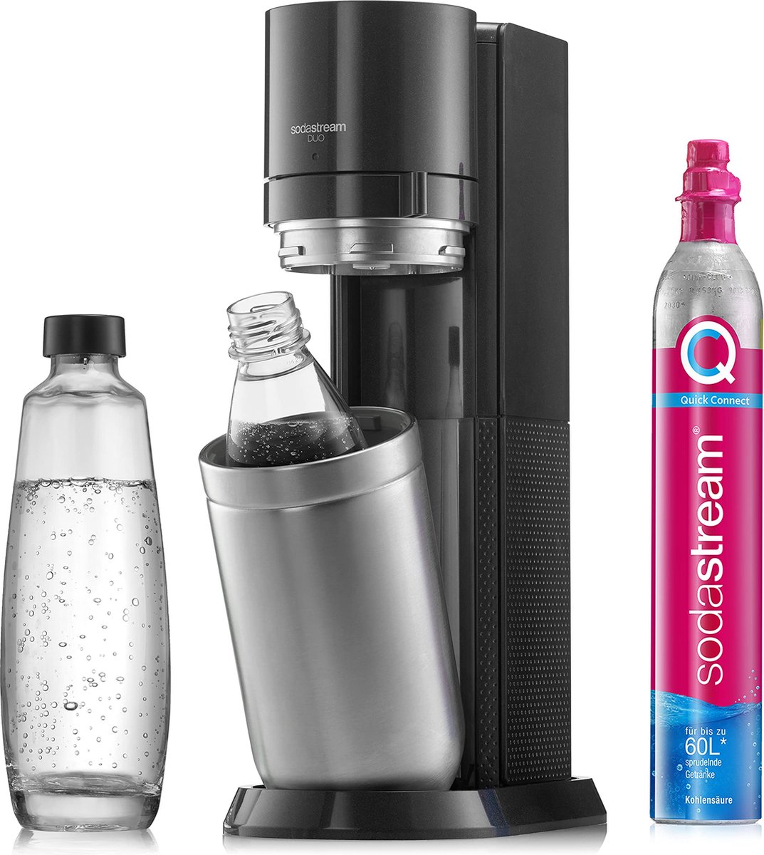 SodaStream Quick Connect CO2-reservecilinder CQC + glazen fles bruiswatertoestel thumbnail 3