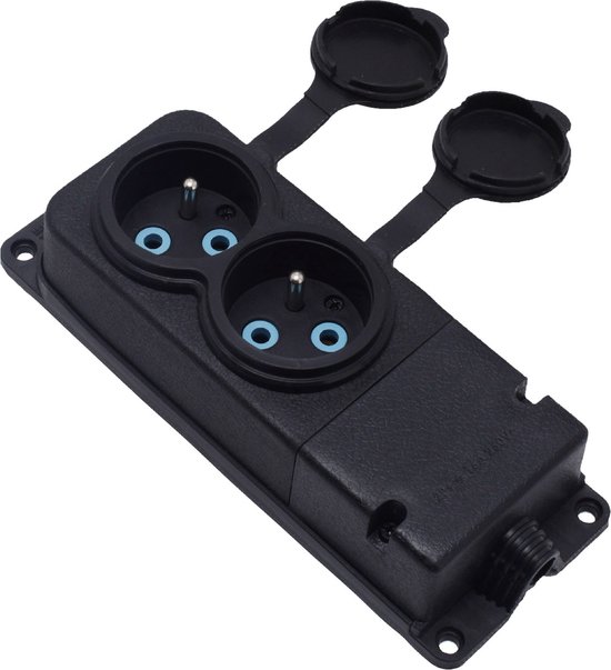 mumbi Draadloze stekkerdozenset, outdoor uitbreiding, 1 x draadloos stopcontact (spatwaterdicht, IP44), 1100 watt, zwart