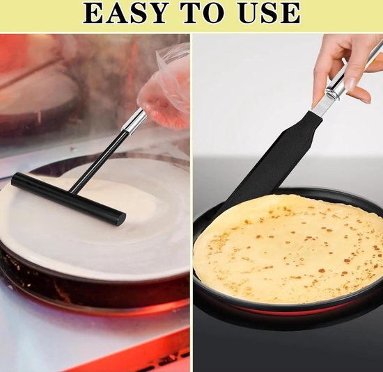 Lot De 2 Outils à Crêpes En Inox - Répartisseur De Pâte Et Spatule, Pour Cuisine Ou Professionnel - 6