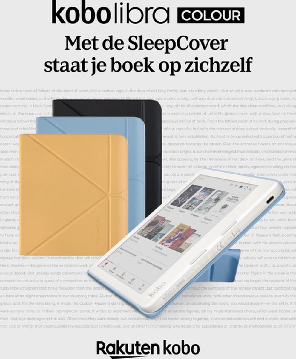 Kobo Libra Colour Hoes voor eReader - SleepCover - Geel - Ingebouwde standaard – foto 7