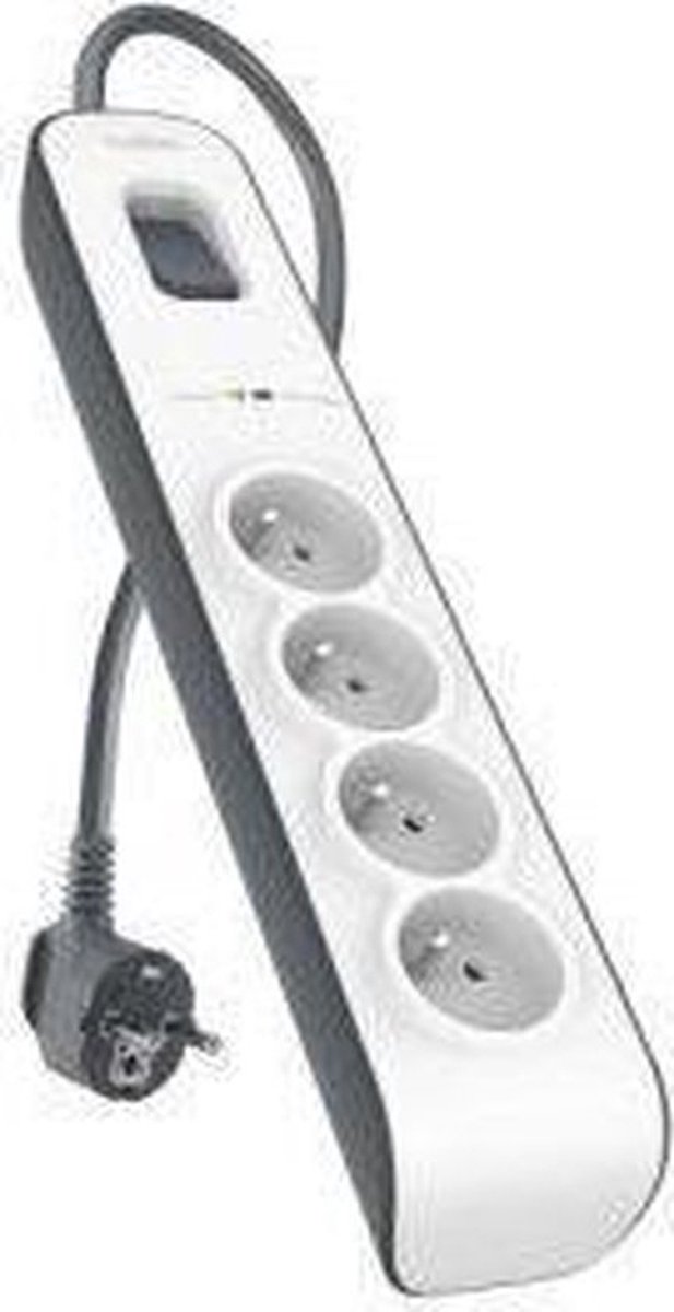 Belkin BSV400ca2M 4AC outlet(s) 2m Zwart, Wit Overspanningsbeveiliging
