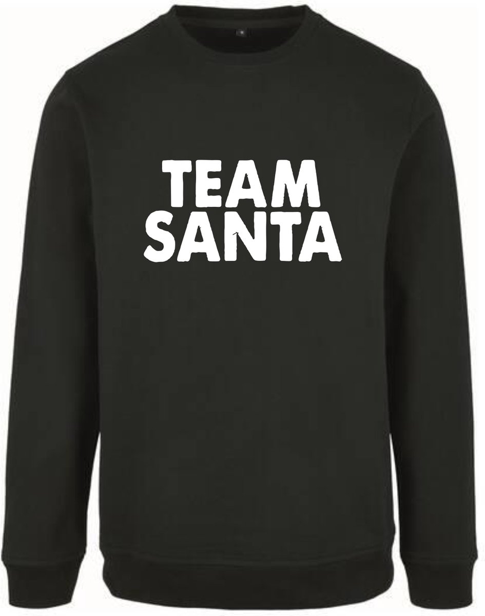 Kersttrui "TEAM SANTA" - Maat S - Zwart - Foute Kersttrui - Kerst Sweater, Kerst Sweater personeel, Horeca Kleding, Team Santa, Kerst Outfit
