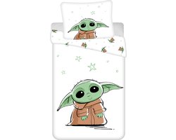 foto van Star Wars Dekbedovertrek, Baby Yoda - Eenpersoons - 140 x 200 + 70 x 90 cm - Katoen