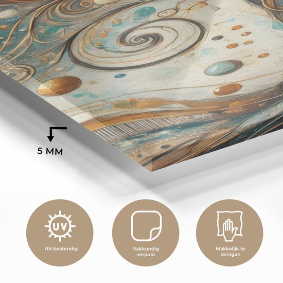 MuchoWow® Glasschilderij 120x180 cm - Schilderij acrylglas - Levensboom - Boom - Abstract - Modern - Foto op glas - Muurdecoratie woonkamer - Wanddecoratie slaapkamer - Schilderijen