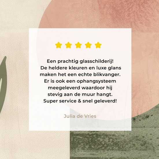MuchoWow® Glasschilderij 150x100 cm - Schilderij acrylglas - Geometrisch - Roze - Groen - Natuur - Foto op glas - Muurdecoratie woonkamer - Wanddecoratie slaapkamer - Schilderijen
