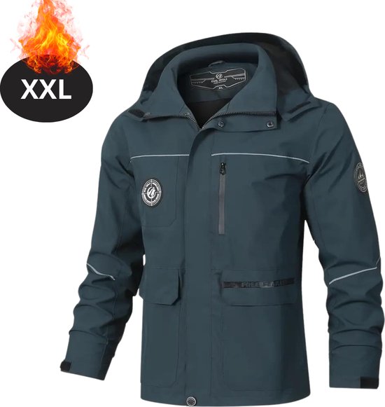 Bovista Windcoat For Men - Parka - Printemps & Automne - Veste - Adulte - Coupe-vent - Coupe-vent - Plein air - Extérieur - Gris foncé - Taille XXL