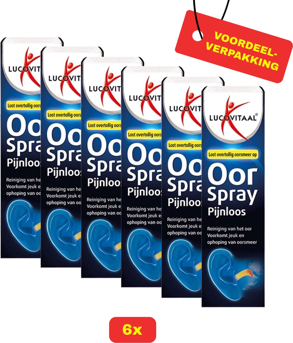 Goedkoopste 6X Lucovitaal Oorspray Pijnloos- Voordeelverpakking!!