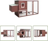 Bol.com The Living Store Kippenhok - Houten - 202 x 75 x 98 cm - Waterdicht dak aanbieding