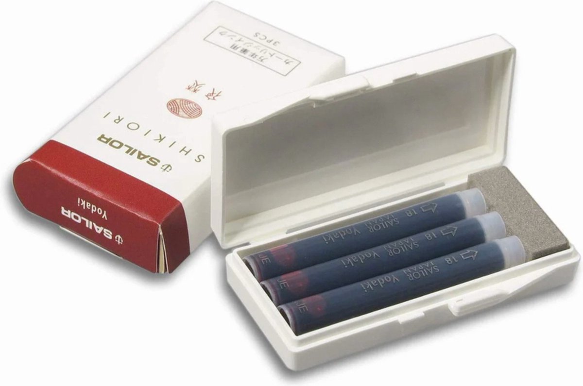 Sailor set van 3 Ink Cartridges Shikiori, Sansui Yodaki - Diep Bruin Rood