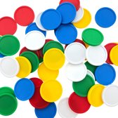 CombiCraft 100 Jetons Plastique Jaune Ø 26 Mm – Format 2€, Pour Caddies, Casiers, Piscine, Solides