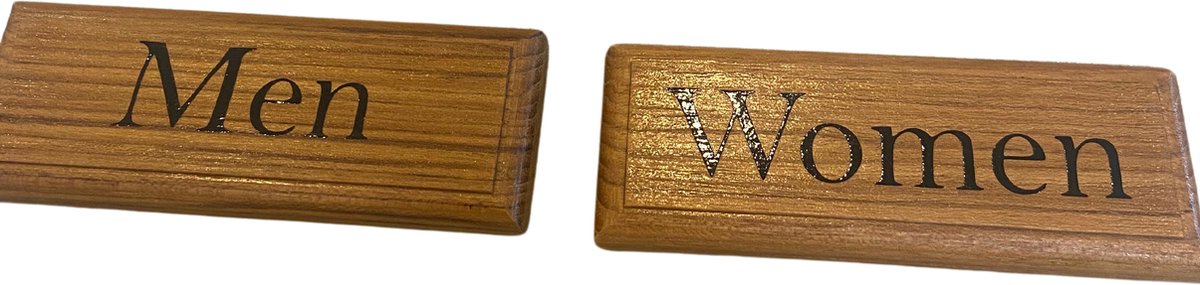 Teak Naambordje 12 x 4,5 cm - Men & Women