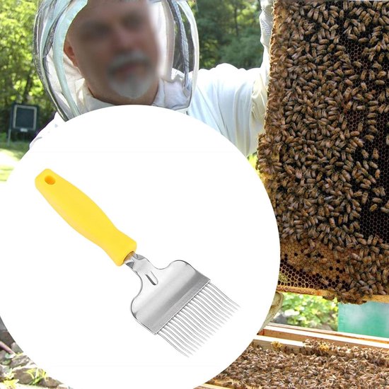 SnelShoppen - RVS Honingraat Ontzegelvork met Kunststof Handvat - Beekeeping Tool voor Bijenhouden - Sterke en Scherpe Tanden - Ideaal voor Inspectie van Snelshoppen — afbeelding 2
