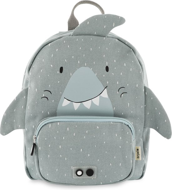 Trixie Rugzak - Mr. Shark - Schooltas Waterafstotend - Boekentas voor Kind - Voor Jongens en Meisjes - Geschikt als Gymtas - Grijs - Haai