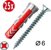 Fischer & Tornitrex pluggen en kruiskop schroeven set 6mm duopower | 25 sets