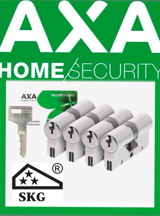 AXA Xtreme Secuity - SKG*** - 30/30 - per 4 Stuks - Gelijksluitende Veiligheidcilinders / Cilindersloten met Kerntrekbeveiliging - SKG 3 Sterren