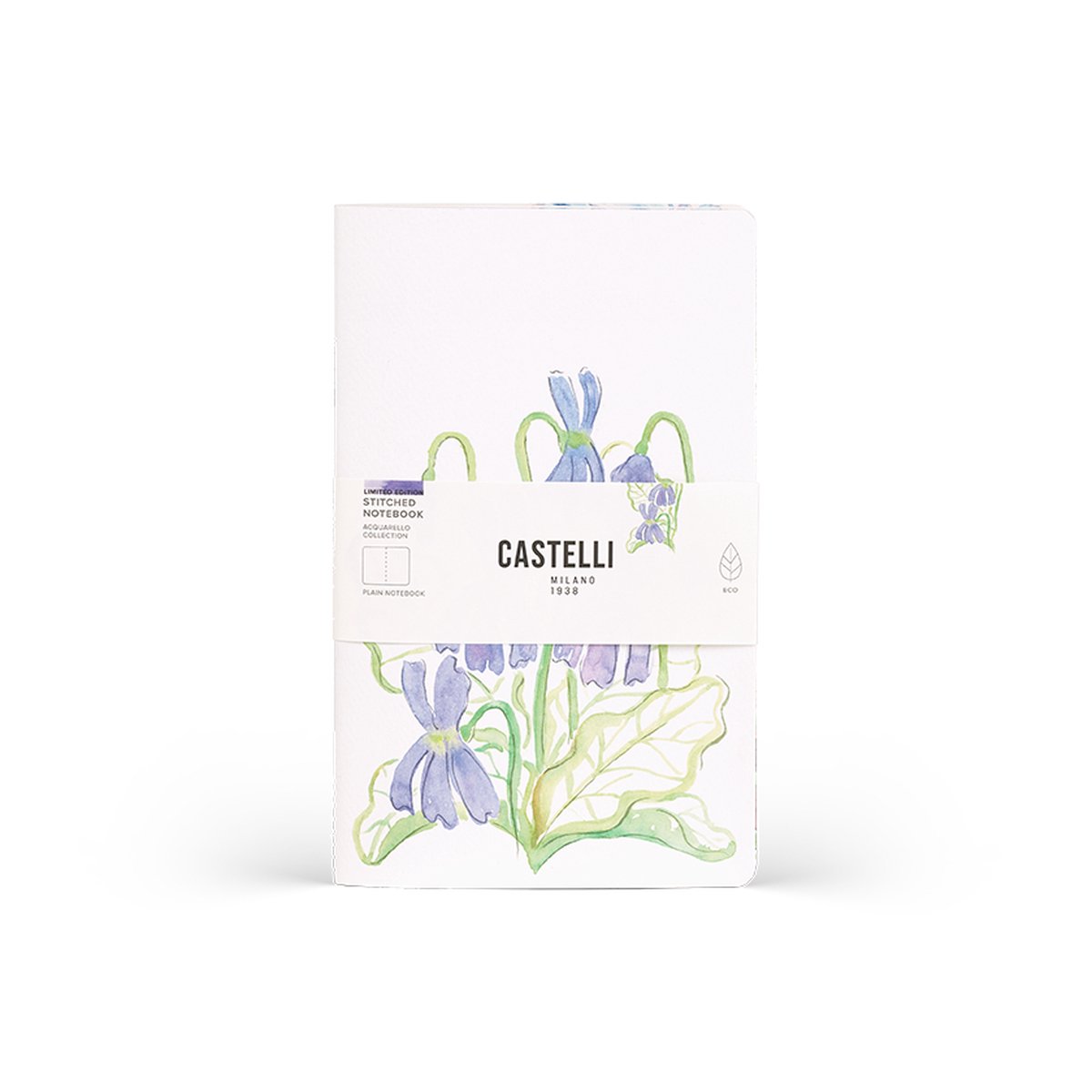 Castelli Milano A5 notitieboek Acquarello - Violets - blanco inhoud - 130x210 mm - Made in Italy