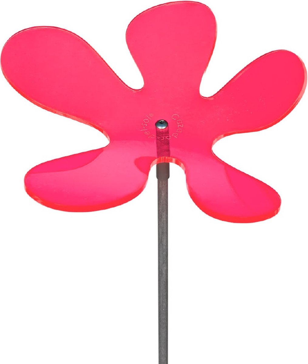 Cazador Del Sol zonnevanger - tuin decoratie voor buiten - Lotta - Wavy - Ø150mm x 120cm - Tuinbeeld - Rood Set 1