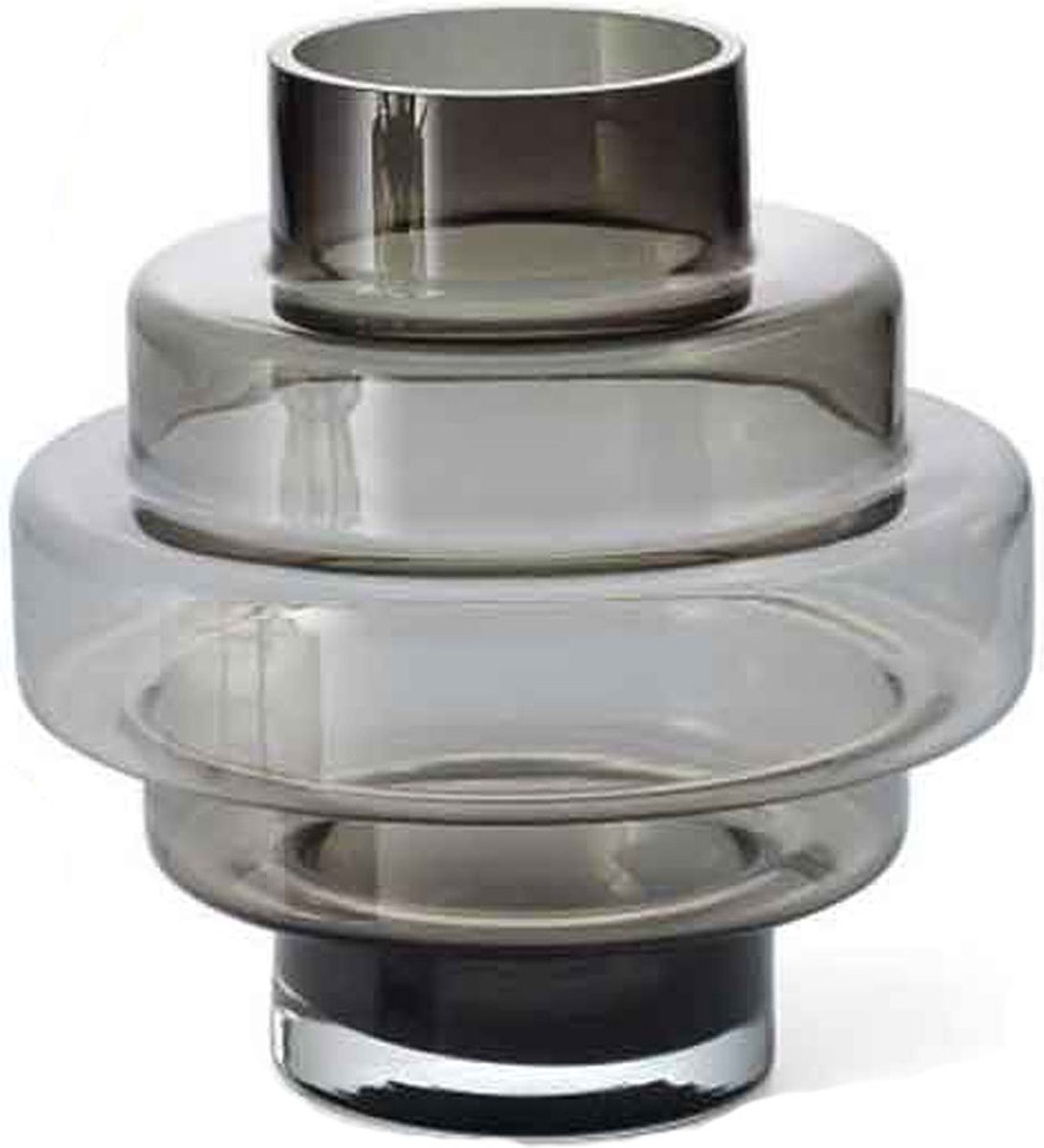 Philippi Design Vaas Glas Grijs - City Vase Large - Retro - Vintage - Handgemaakt