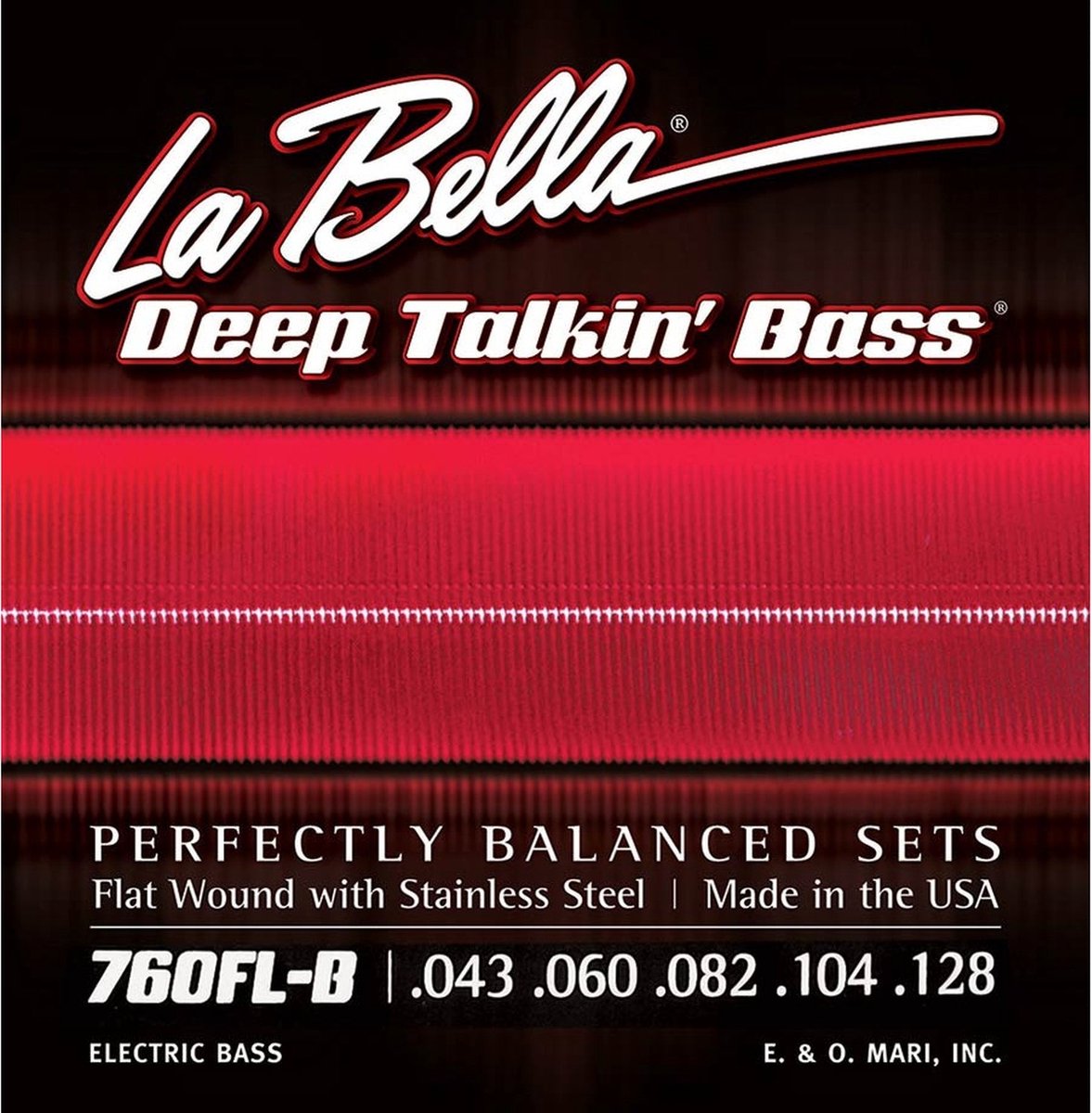 La Bella L-760FLB Bassnaren Set Stainless Steel Flatwound Light (043-128)