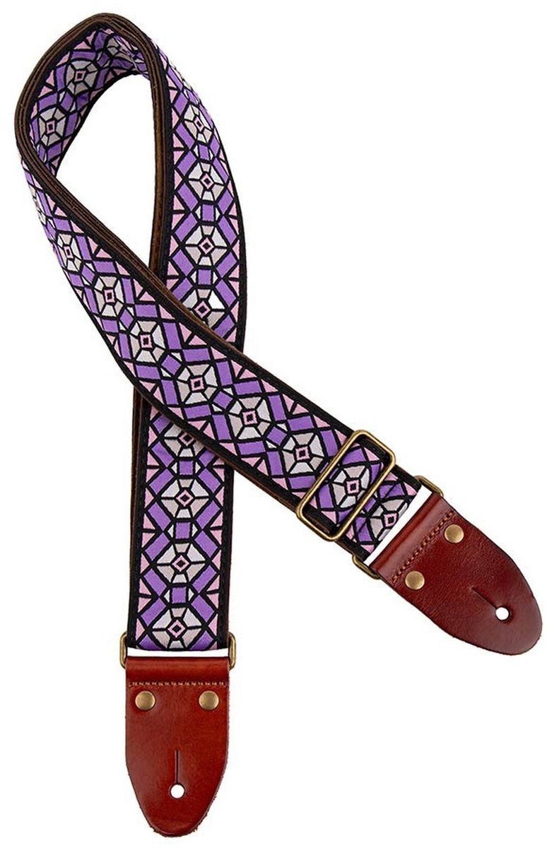Gaucho GST-1282-4 Classic Jacquard Serie gitaarriem paars/roze