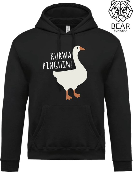 Pingouin Kurwa ! Oie| Sweat à capuche Fun | drôle à capuche | Taille XL
