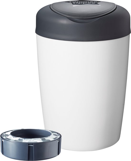 Tommee Tippee Simplee Sangenic luieremmer, milieuvriendelijker systeem, inclusief 1 navulcassette met duurzaam geproduceerde antibacteriële GREENFILM, grijs