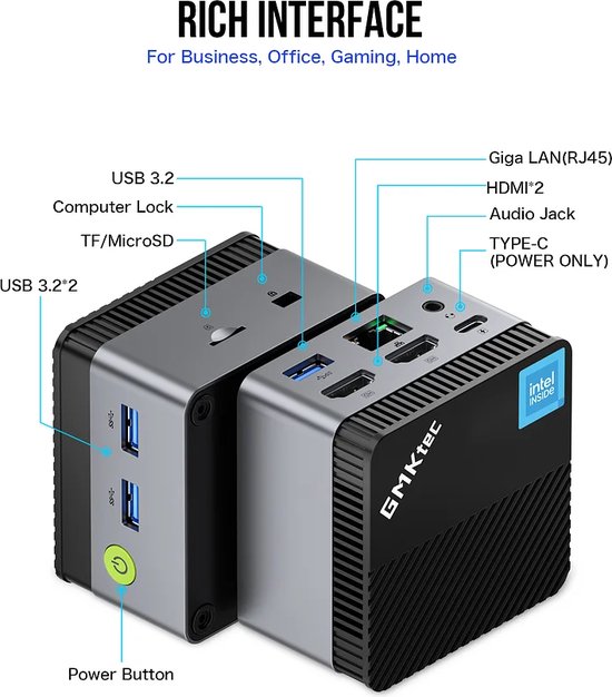 GMKtec NucBox G5 - Mini Desktop PC Computer - 12GB RAM DDR5