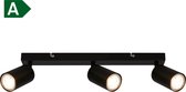 B.K.Licht - EEK A LED Plafondlamp - opbouwspot draaibaar - 3.000K - 2W - 450 Lm - 50.000h licht - 44 cm - zwart