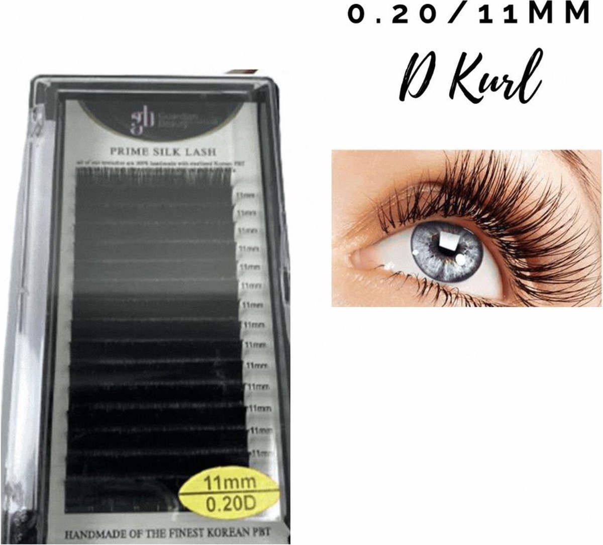 Guardian Beauty Wimpers Extensions - Prime Silk Lashes - 11mm - 0.20 D Krul