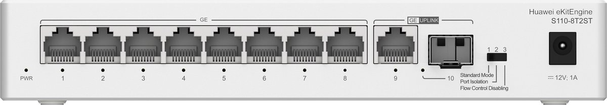 HUAWEI eKit S110 Series S110-8T2ST Unmanaged L2 Gigabit Ethernet (10/100/1000) Grijs