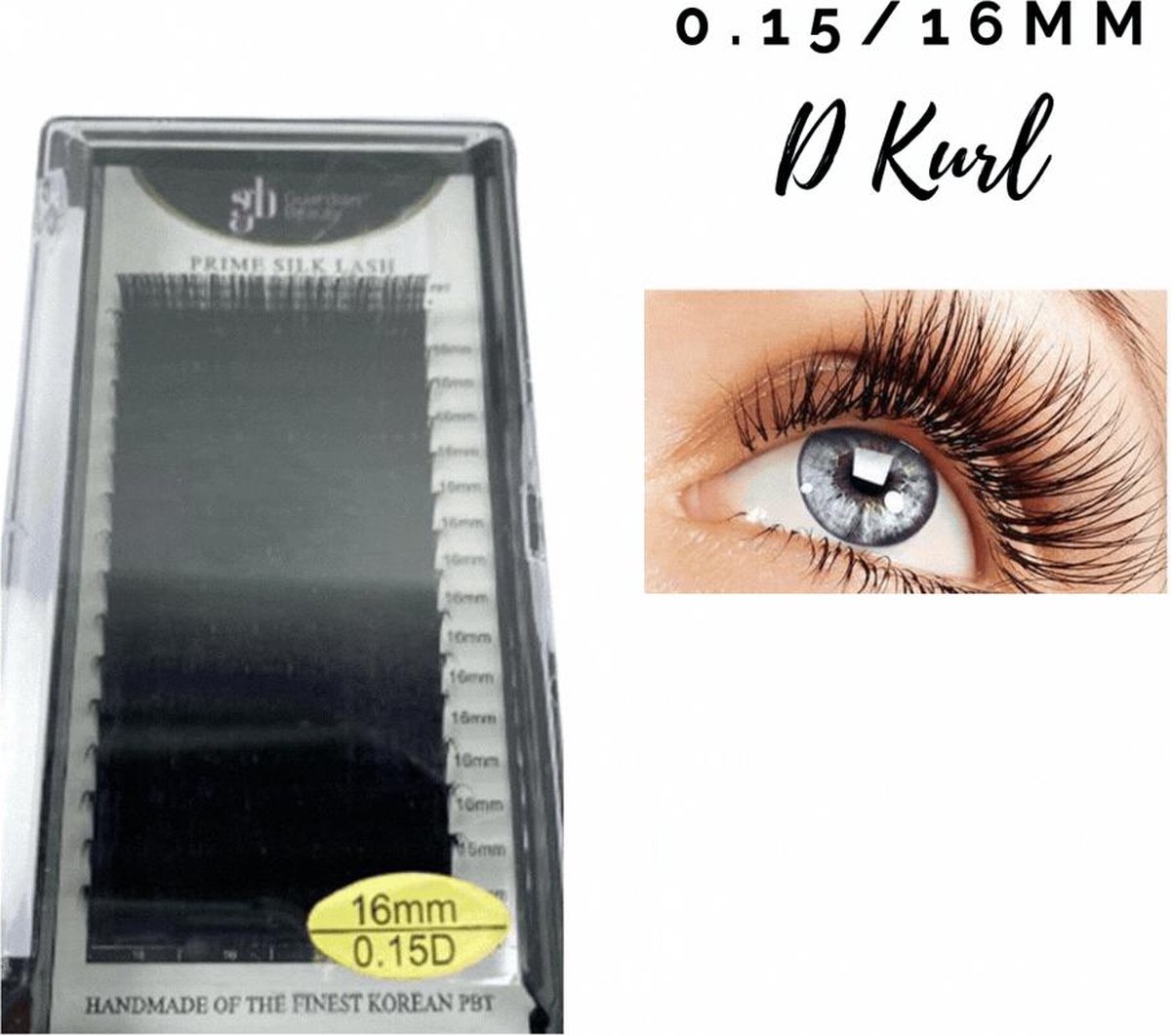 Guardian Beauty Wimpers Extensions - Prime Silk Lashes - 16mm - 0.15 D Krul