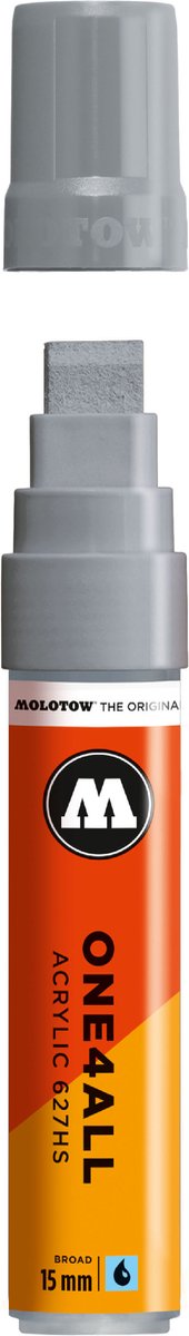 Molotow ONE4ALL 15mm Acryl Marker - Grijs - Geschikt voor vele oppervlaktes zoals canvas, hout, steen, keramiek, plastic, glas, papier, leer...