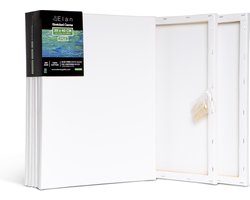 Elan Schildersdoeken 30x40 CM, 6 Stuks Canvasdoeken 30x40 CM, 100% Katoenen Canvas voor Schilderen, Stretched Canvas, Painting Canvas 30x40 CM, Pre Primed Canvas, Schilderdoek 30x40 CM