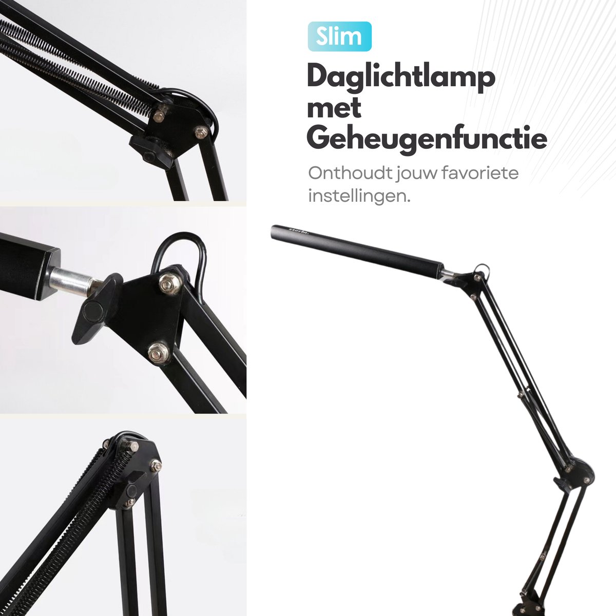 Sterla Verstelbare LED Bureaulamp - 3 Lichtstanden - Met Poot thumbnail 6