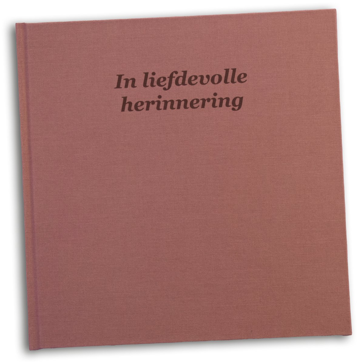 Condoleance boek / condoleanceregister - Hardcover - Met de tekst ' In liefdevolle herinnering' op het luxe oudroze linnen omslag - Met register en ruimte voor een persoonlijke boodschap